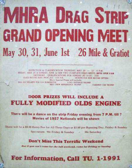 Motor City Dragway - Old Poster
